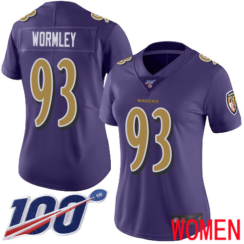 Baltimore Ravens Limited Purple Women Chris Wormley Jersey NFL Football 93 100th Season Rush Vapor Untouchable